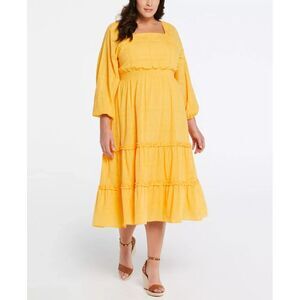 ELLA Rafaella Women's Plus Sz Dress 1X Size Cotton Square Neck
